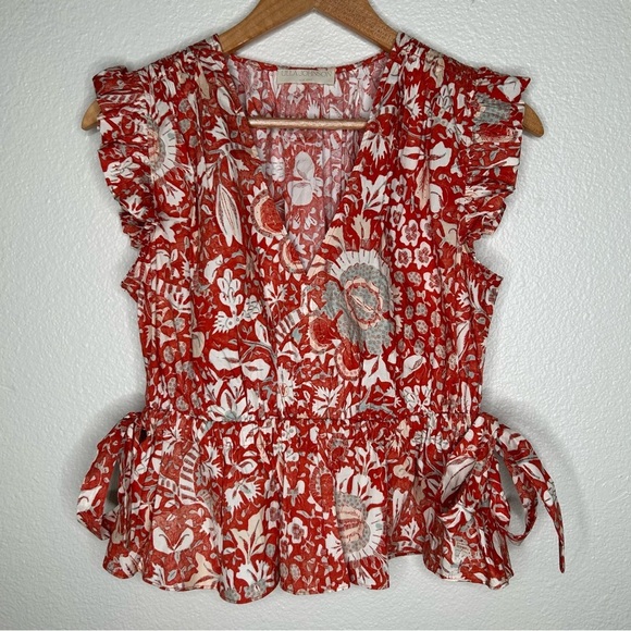 Ulla Johnson Lyla Top in Orange Blossom 00 - Picture 1 of 16